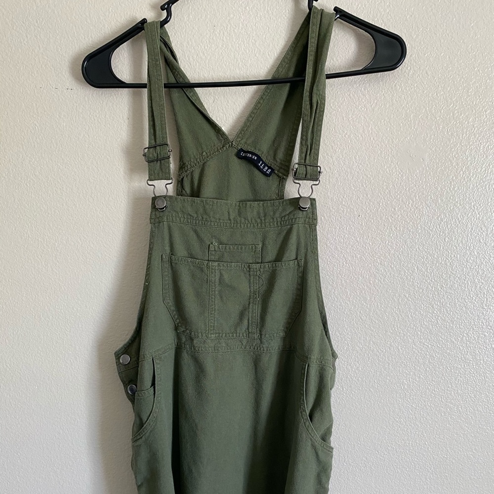 Green overall dress